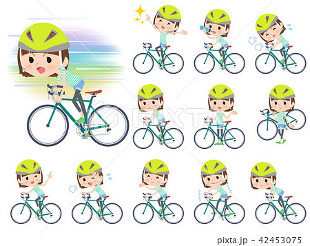 mischievous young women_rode bicycle mischievous young women_rode bicycle 42453075