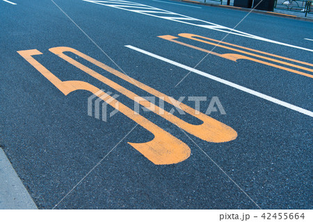 道路の50キロ速度制限表示 42455664