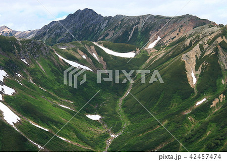 北アルプス三俣蓮華岳山頂からの景色 黒部源流 水晶岳、鷲羽岳 雲ノ平祖父岳 北アルプス三俣蓮華岳山頂からの景色 黒部源流 水晶岳、鷲羽岳 雲ノ平祖父岳 42457474