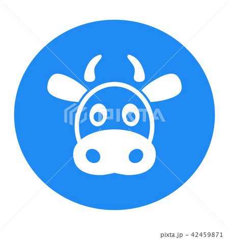 Cow flat icon. Single high quality outline symbol. Funny cartoon vector cow face logo template 42459871