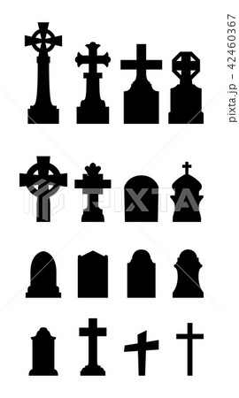 Graveyard icons set on white background 42460367