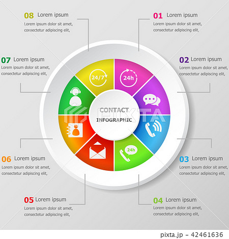 Infographic design template with contact icons 42461636