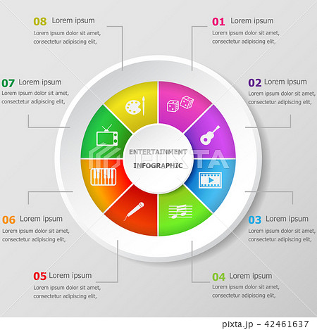 Infographic design template with entertainment 42461637