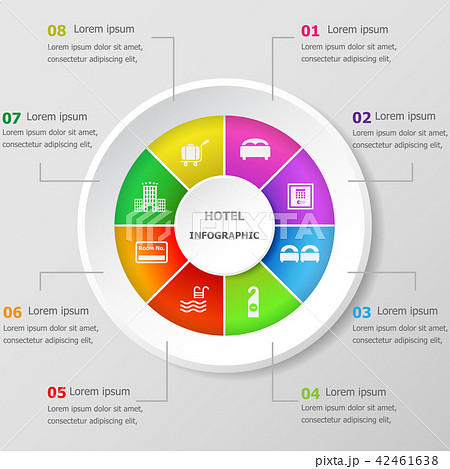Infographic design template with hotel icons Infographic design template with hotel icons 42461638