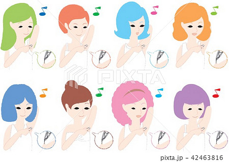 ワキのムダ毛を毛抜きで処理する女性達 42463816