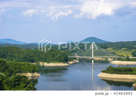 三春ダムと春田大橋 42463995