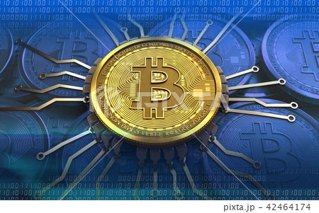 3d bitcoin with chip schema 3d bitcoin with chip schema 42464174