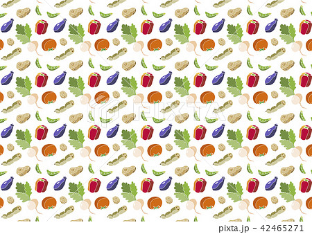 カラフルな野菜たち 壁紙のイラスト素材