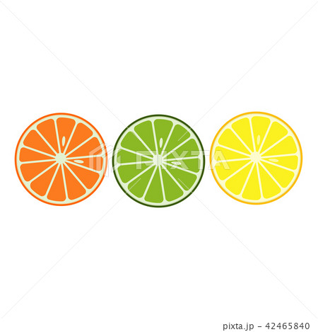 Lemon slice, lime slice and orange slice. 42465840