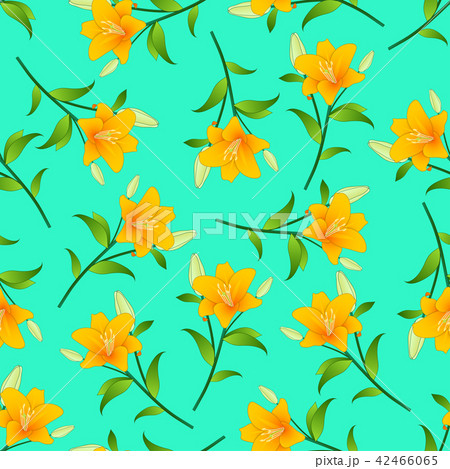 Orange Lily on Green Mint Background 42466065