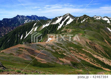 北アルプス水晶岳山頂への道 槍ヶ岳へ続く裏銀座コース 北アルプス水晶岳山頂への道 槍ヶ岳へ続く裏銀座コース 42467364