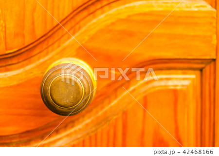close up on a round door handle close up on a round door handle 42468166