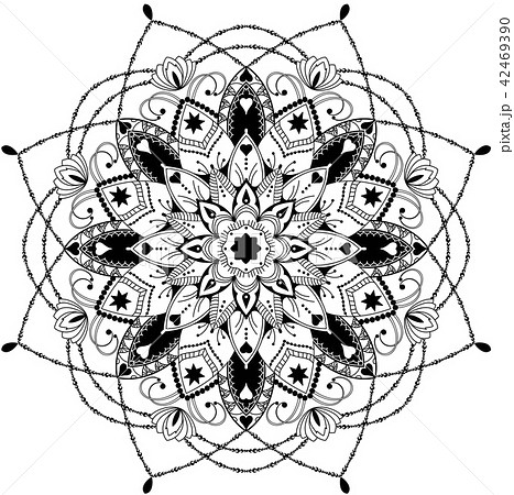 mandala, zentangle inspired illustration 42469390