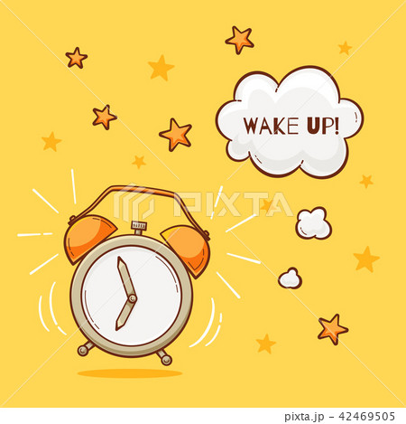 Alarm clock with wake up sign 42469505