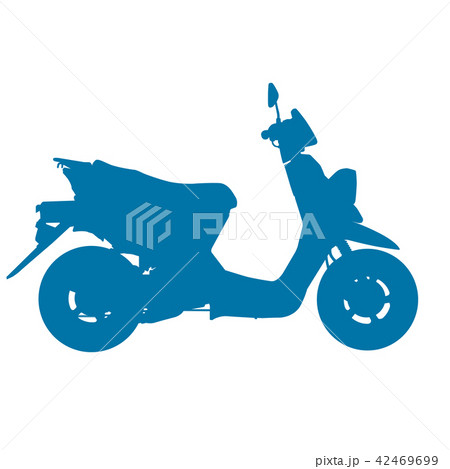 Silhouette of blue motor scooter - moped 42469699