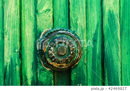 close up on a round door handle close up on a round door handle 42469827