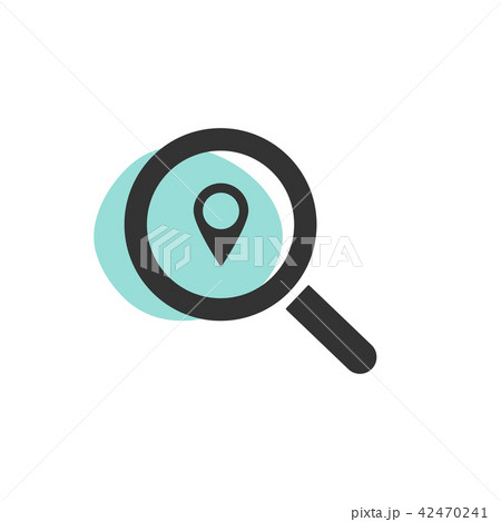Magnifying glass looking for a location web icon 42470241