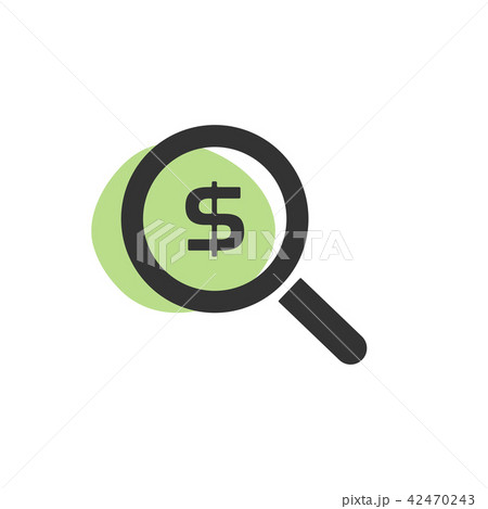 Magnifying glass looking for dollars web icon Magnifying glass looking for dollars web icon 42470243