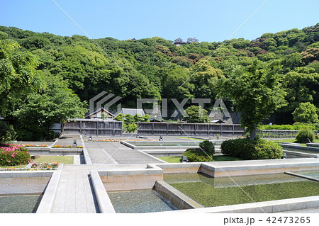 松山城二ノ丸史跡庭園からみた松山城天守閣 松山城二ノ丸史跡庭園からみた松山城天守閣 42473265