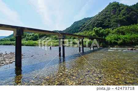 明神の潜水橋　和歌山県東牟婁郡古座川町 42473718