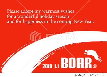 2019年 亥年_年賀状 2019年 亥年_年賀状 42475897