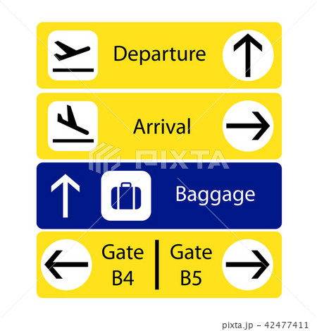 A selection of airport navigation signs 42477411