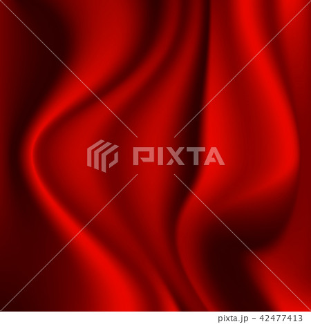 Red silk material with pleats 42477413