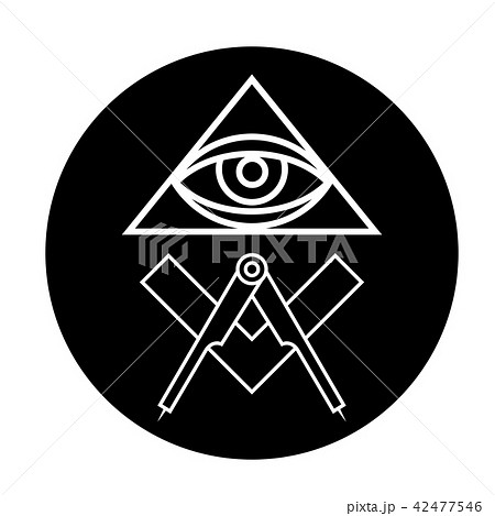 Masonic eye symbol in circle - all seeing eye 42477546