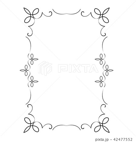 Decorative vertical frame with curls and scroll Decorative vertical frame with curls and scroll 42477552