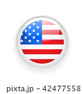 American flag round button on white background 42477558