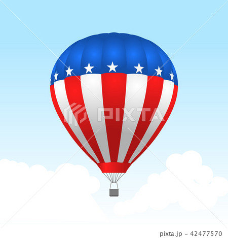 American hot air balloon with stars and stripes American hot air balloon with stars and stripes 42477570