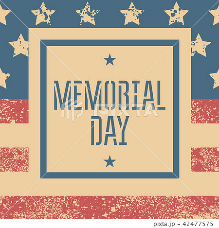 Memorial day retro poster with USA flag Memorial day retro poster with USA flag 42477575