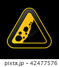 Rockfall triangular traffic sign  42477576