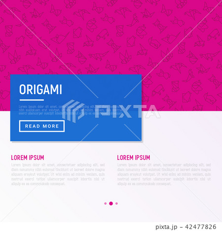 Origami concept with thin line icons 42477826