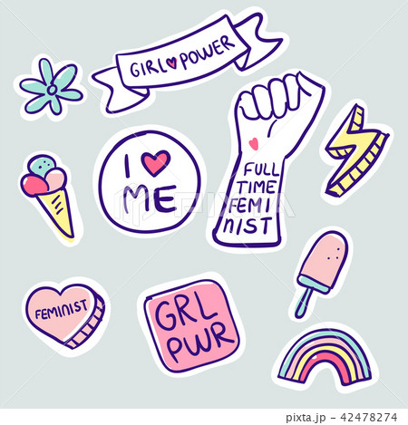 Feminism slogan and patches 42478274