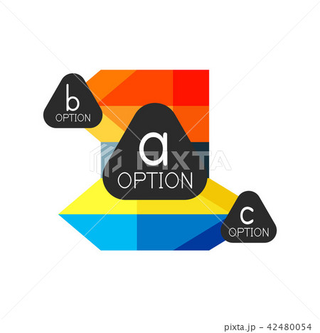 Abstract colorful geometric option infographics design template with sample abc options. Abstract 42480054