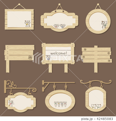 バンダナ　ネコ　看板　セット 42485083