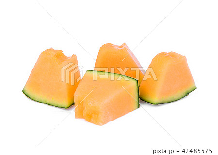 sliced japanese melon, orange melon or cantaloupe sliced japanese melon, orange melon or cantaloupe 42485675