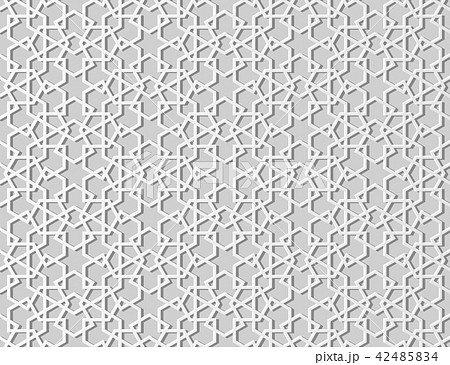 3D white paper art Islamic geometry backgrouund 3D white paper art Islamic geometry backgrouund 42485834