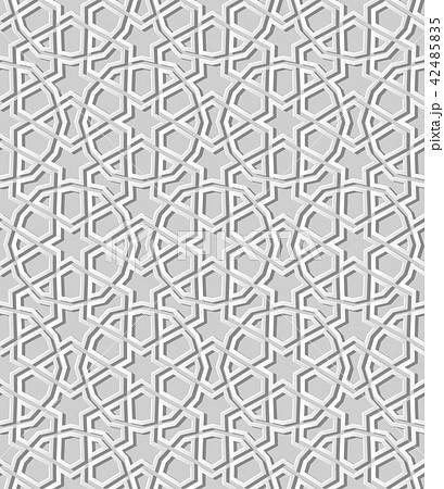 3D white paper art Islamic geometry backgrouund 42485835