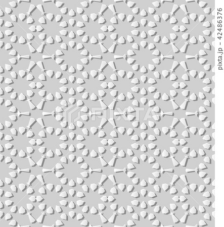 3D white paper art Islamic geometry backgrouund 42486376