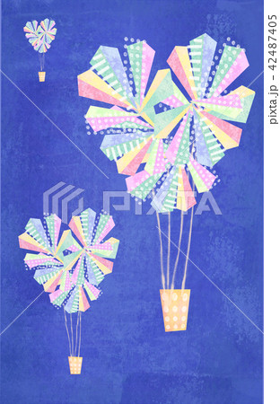 Abstract heart shaped hot air balloons background. 42487405