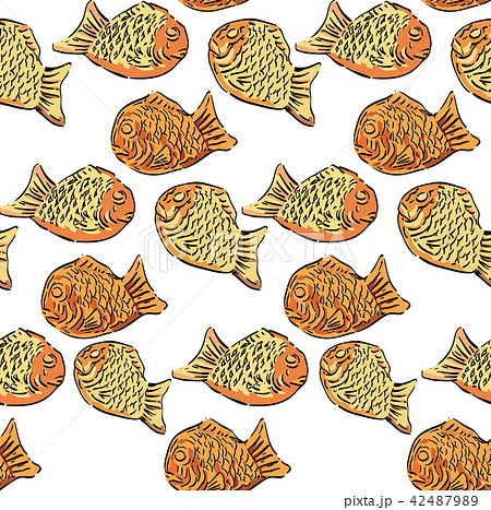 Warm soft fish shaped cake with red bean filling.  42487989