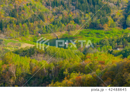 天狗山から見た北海道小樽市奥沢水源地 42488645