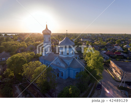 The city of Vilkovo, Odessa region, Ukraine, Aerial view at summer time. 42489129