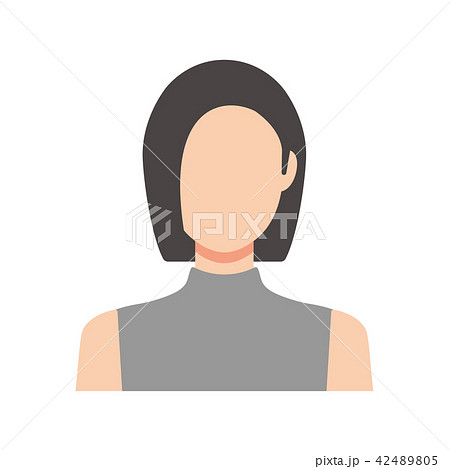 普段着姿の女性 ノースリーブ 肩から上のイラスト素材