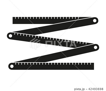 Black and white folding ruler silhouette 42493698