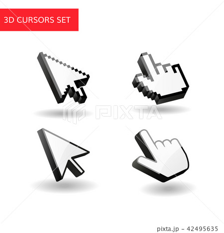 3d cursors set. Pixel mouse 42495635