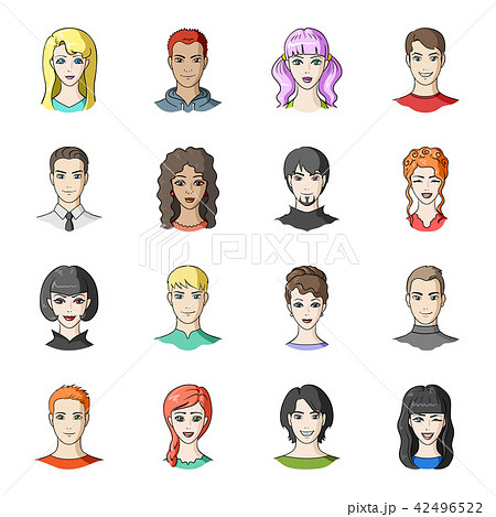 Avatar and face cartoon icons in set collection... - Stock Illustration  [42496522] - PIXTA