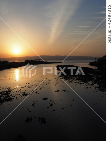 美しき夕景(大村湾・郡川の河口より) 美しき夕景(大村湾・郡川の河口より) 42497315